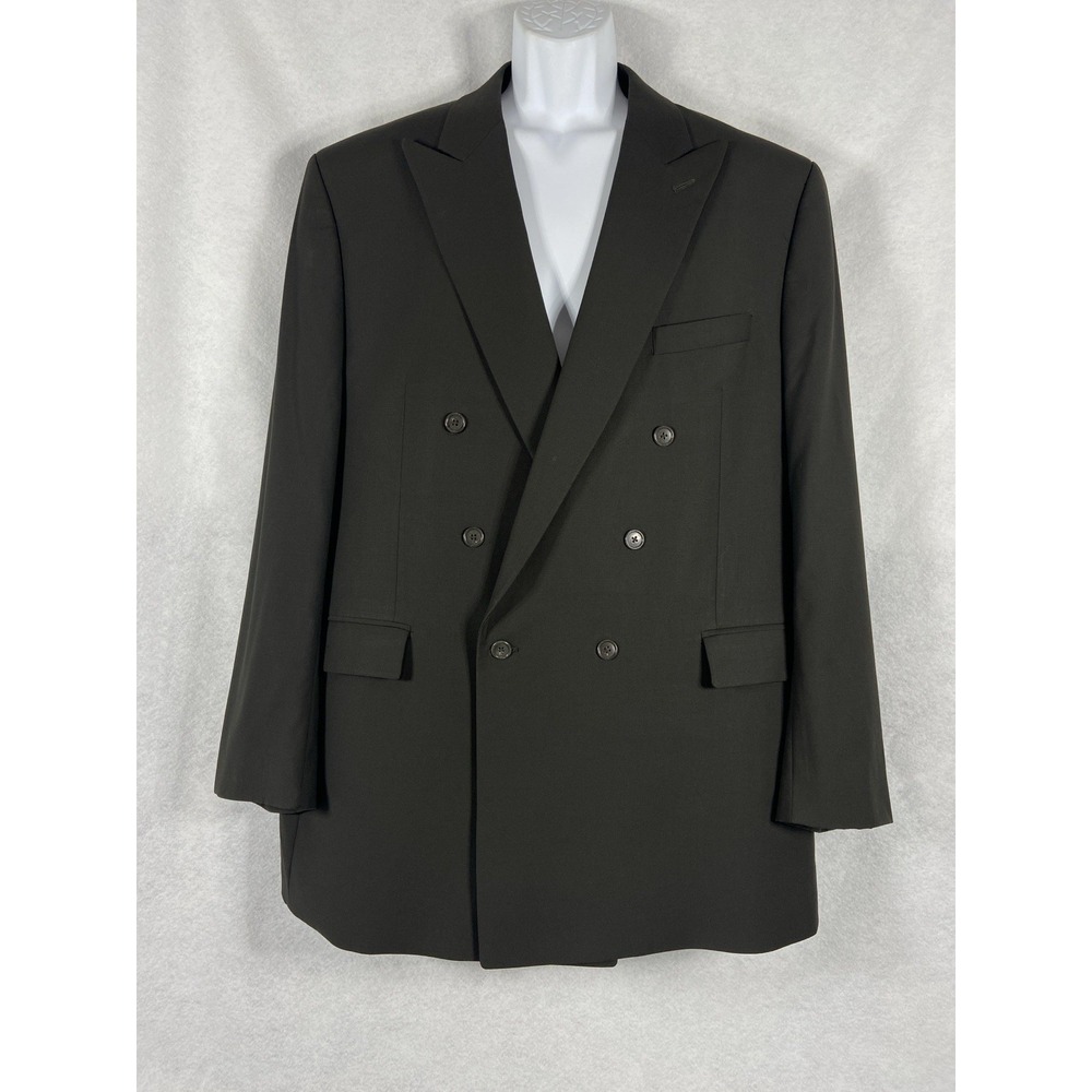 Calvin Klein Jacket Men's 48L Gray Blazer Sport Coat Double Breasted 100% Wool